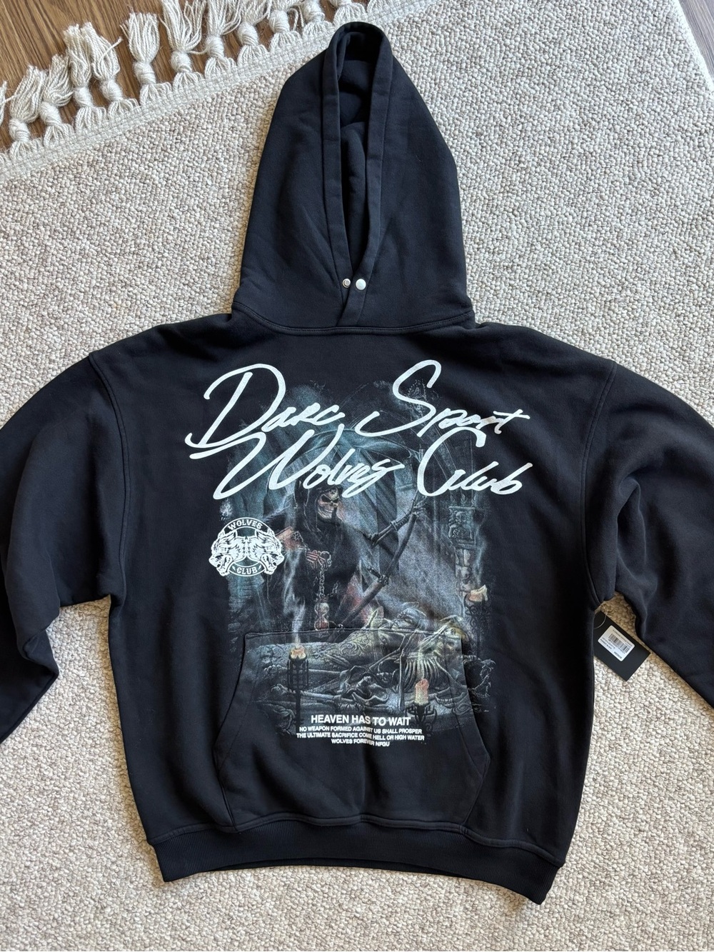 NWT Darc Sport Wolves Club In Dreams Vintage Pierce Hoodie Pigment Black M